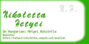 nikoletta hetyei business card